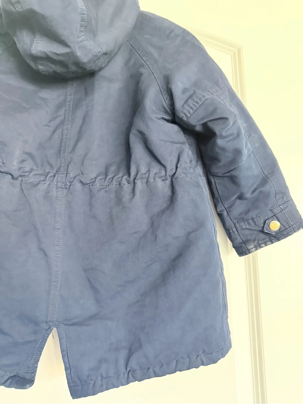 Zara Kids Navy Hooded Parka Jacket with Faux Fur Lining
